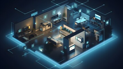 Internet of Things with an image of a smart home