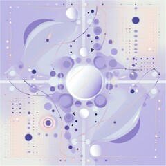 Lavender abstract core background with dots, rhombuses, and circle