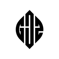 Obraz premium GJZ circle letter logo design with circle and ellipse shape. GJZ ellipse letters with typographic style. The three initials form a circle logo. GJZ Circle Emblem Abstract Monogram Letter Mark Vector.
