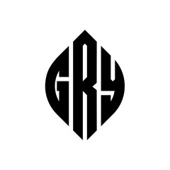 Obraz premium GRY circle letter logo design with circle and ellipse shape. GRY ellipse letters with typographic style. The three initials form a circle logo. GRY Circle Emblem Abstract Monogram Letter Mark Vector.