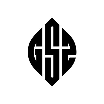 GSZ circle letter logo design with circle and ellipse shape. GSZ ellipse letters with typographic style. The three initials form a circle logo. GSZ Circle Emblem Abstract Monogram Letter Mark Vector.