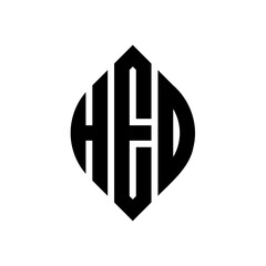 HEO circle letter logo design with circle and ellipse shape. HEO ellipse letters with typographic style. The three initials form a circle logo. HEO circle emblem abstract monogram letter mark vector.