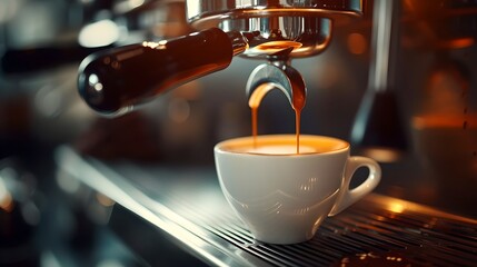 espresso coffee in a cafe