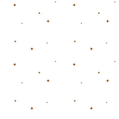 Small tiny star shapes subtle pattern. Seamless white and gold sparkles background vector texture in trendy retro style for wallpaper.