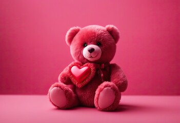  bear heart pink red background Toy Composition