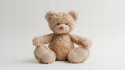 Obraz premium cute teddy bear doing yoga, isolated 