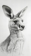 pencil sketch of kangaroo