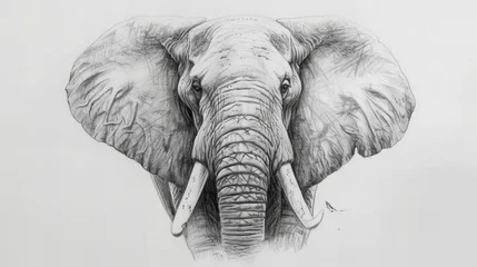 Foto op Aluminium pencil sketch of an elephant wall art home decor print © Christopher