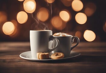 Obraz premium day background morning fresh coffee concept wooden Cup