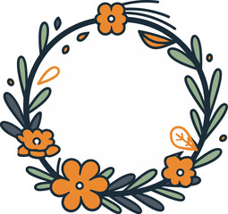Natures Wreath Collection Vector ArtIllustrated Holiday Hoops Wreath Vectors