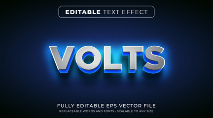 Editable text effect in glowing neon metal style