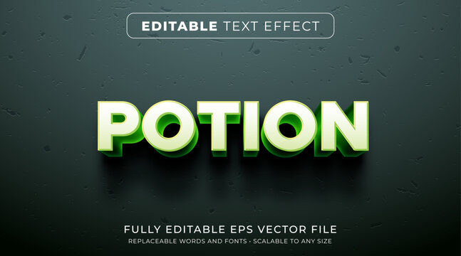 Editable text effect in glowing green text style