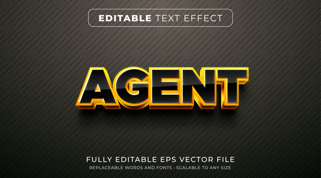 Editable text effect in golden elegant style