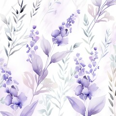 Lavender watercolor botanical digital paper floral background