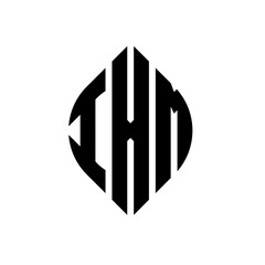 IXM circle letter logo design with circle and ellipse shape. IXM ellipse letters with typographic style. The three initials form a circle logo. IXM circle emblem abstract monogram letter mark vector.