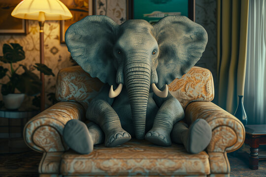 Stylized image of an elephant in the room