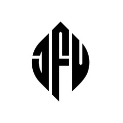 Obraz premium JFV circle letter logo design with circle and ellipse shape. JFV ellipse letters with typographic style. The three initials form a circle logo. JFV circle emblem abstract monogram letter mark vector.