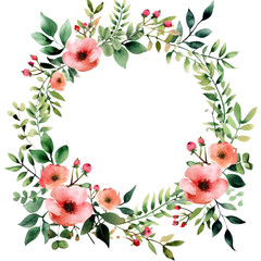 Fototapeta premium watercolor wedding elegant border isolated