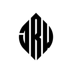 JRW circle letter logo design with circle and ellipse shape. JRW ellipse letters with typographic style. The three initials form a circle logo. JRW circle emblem abstract monogram letter mark vector.