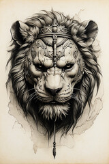 lion head sketch
