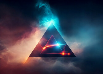 illustration abstraction triangle in smoke