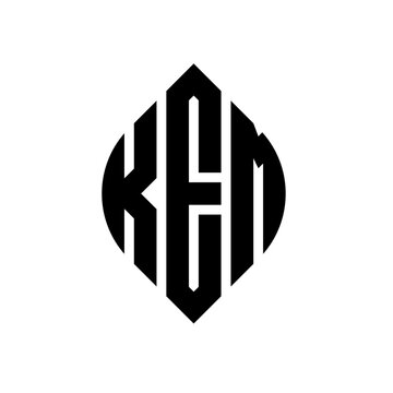 KEM circle letter logo design with circle and ellipse shape. KEM ellipse letters with typographic style. The three initials form a circle logo. KEM circle emblem abstract monogram letter mark vector.