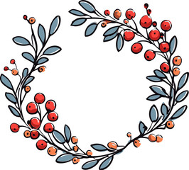 Autumnal Wreath IllustrationsChristmas Wreath Graphics Pack