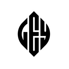 LEY circle letter logo design with circle and ellipse shape. LEY ellipse letters with typographic style. The three initials form a circle logo. LEY circle emblem abstract monogram letter mark vector.