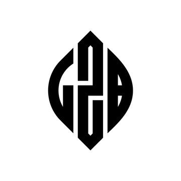 LZB circle letter logo design with circle and ellipse shape. LZB ellipse letters with typographic style. The three initials form a circle logo. LZB circle emblem abstract monogram letter mark vector.