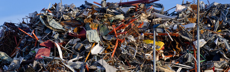 Scrap metal recycling compound viewed from above