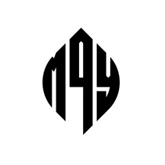 Obraz premium MQY circle letter logo design with circle and ellipse shape. MQY ellipse letters with typographic style. The three initials form a circle logo. MQY circle emblem abstract monogram letter mark vector.