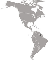 GUYANA MAP WITH AMERICAN CONTINENT MAP