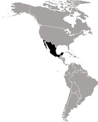 MEXICO MAP WITH AMERICAN CONTINENT MAP