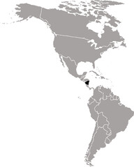 NICARAGUA MAP WITH AMERICAN CONTINENT MAP