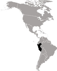 PERU MAP WITH AMERICAN CONTINENT MAP