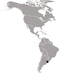 URUGUAY MAP WITH AMERICAN CONTINENT MAP