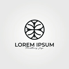 abstract line art logo vector illustration design