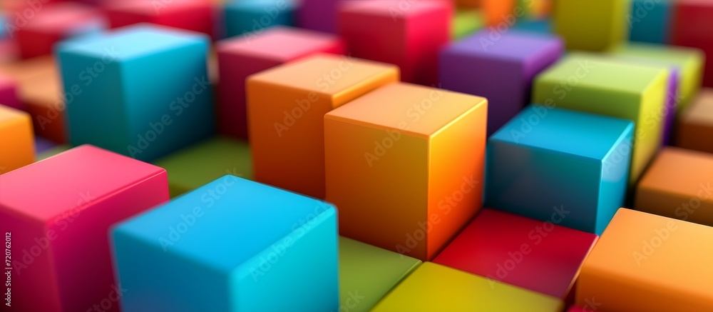 Poster colorful blocks forming a captivating nlp design