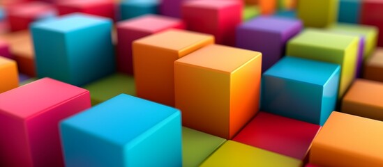 Fototapeta na wymiar Colorful Blocks Forming a Captivating NLP Design
