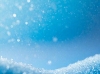 Snowy blue background with copy space
