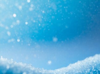 Fototapeta premium Snowy blue background with copy space