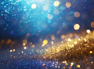 Glittering gold and blue wallpaper