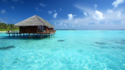 Poster tropical paradise island maldives © deniew