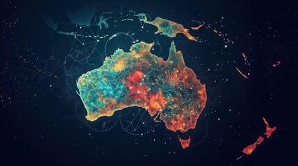 Australia mind map logo - obrazy, fototapety, plakaty