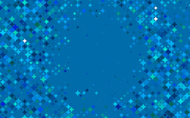 Light BLUE vector background with colored stars. Shining colored illustration with stars. Best design for your ad, poster, banner.