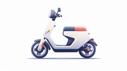 Electric kick scooter. Modern vehicle 3d icon. Cartoon vector illustration of an eco transport isolated on a white background