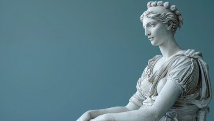 statue is in the pose of a woman, in the style of rococo pastel colors 