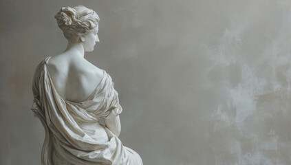 Naklejka premium statue is in the pose of a woman, in the style of rococo pastel colors 
