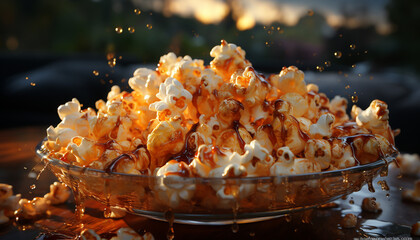 Freshness and nature in a bowl of sweet summer candy generated by AI