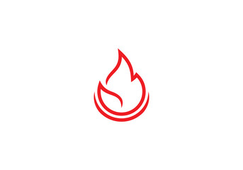fire leaf logo design, energy flame droplet line art style symbol icon template	